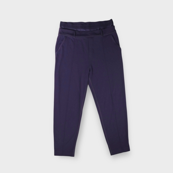 Rare Lululemon Exquisite Trouser CropShine Dot Black Grape W6E22S Wm Sz 8 2014 - Picture 4 of 11